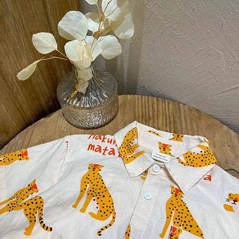 1-5 Years Old Children's Clothing Boys Cartoon Summer Short Sleeve Suit Girls Casual T-shirt Suit New