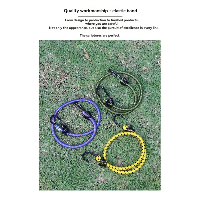 Description Picture 4 of itemRTSHE-Bungee Cord High Elasticity Rubber Tied Rope With Hooks Outdoor Tent Assembly Camping Luggage Tool Outdoor Accessories