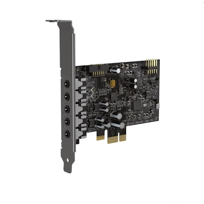 כרטיס קול מקורי Creative Sound Blaster Audigy Fx V2 Hi-res 5.1 PCI-e Music Movie Games Desktop Sound Card עם SmartComms Kit