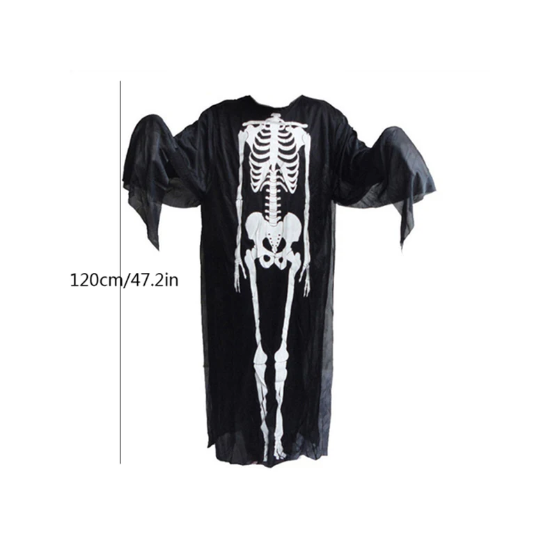 Halloween Ghost Jumpsuit Set for Boys Girls, Skeleton Costume, Glowing in the Dark Clothes, Zentai Bodysuit, Carnival Party Deco