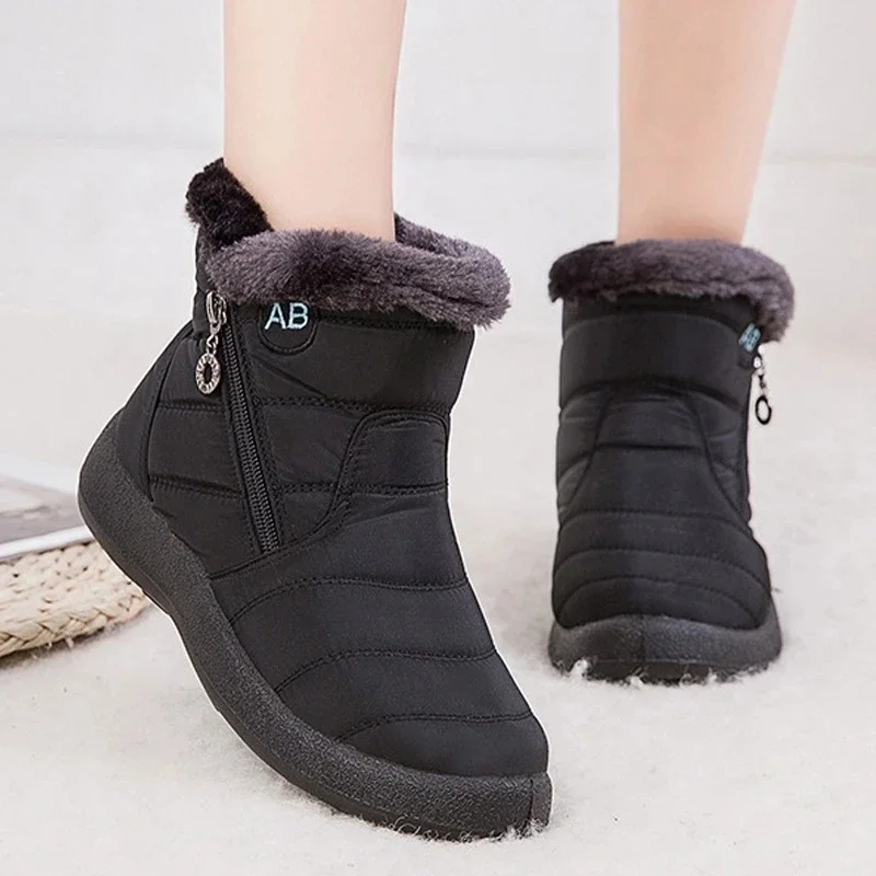 TIMETANG Women's ankle fur boots warm snow boots winter shoes for women waterproof padded winter womenfootwear