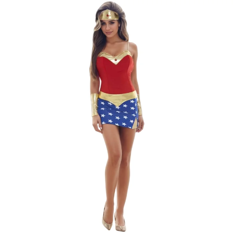 Wonder Costume Da Donna Adulta Supereroe Superwomen Halloween - Foto 6