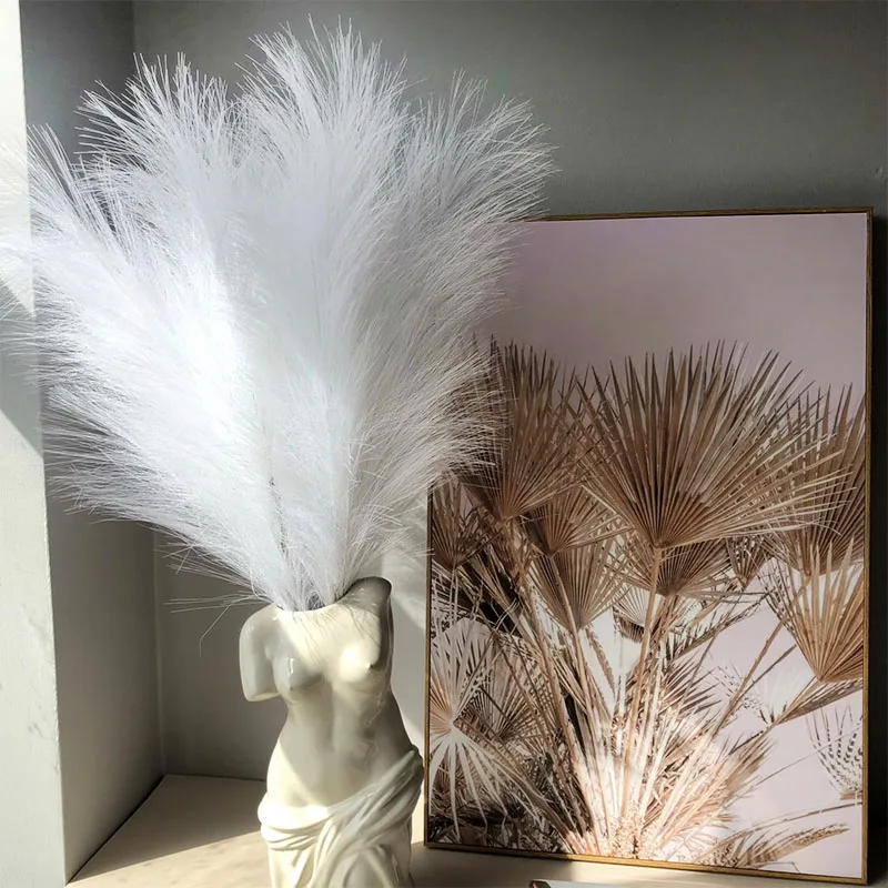 1Pcs Artificial Pampas Grass Home Room Decor Simulation Reed Flower Bouquet DIY Wedding Decoration Birthday Party Supplies