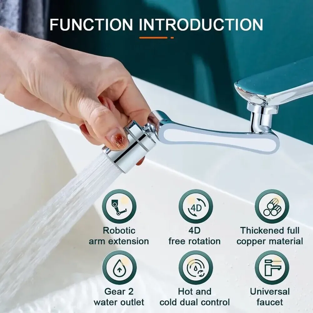 Heavy Metal Universal 1080&deg; Rotation Faucet Sprayer Head For Kitchen Washbasin Extension Faucet Bubbler Sink Tap Splash Nozzle