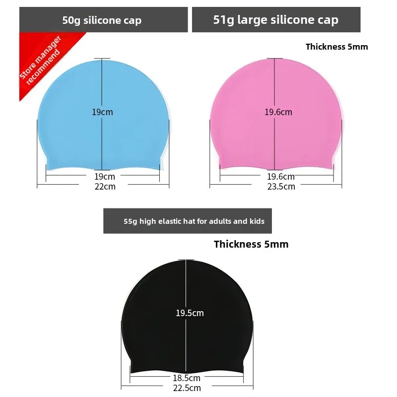 Universal Adult And Child Silicone Swimming Cap Waterproof Comfortable Customizable Swimming Cap For Manufacturer