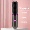 Wireless Hair Straightener USB Charging Wireless Straight Hair Comb 3 Temp Setting Hair Straightening Brush for Hairstyler Salon 1