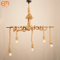 1/2/3/4/5 head vintage hemp rope pendant light retro loft industrial hanging lamp edison bulb lamp home light decoration 1