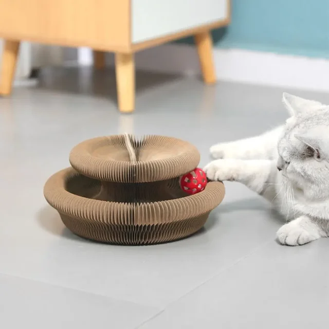 1/2pcs Magic Organ Cat Toy Cats Scratcher Scratch Board Round Corrugated Scratching Post Toys Cats Grinding Claw Cat Accessories 2