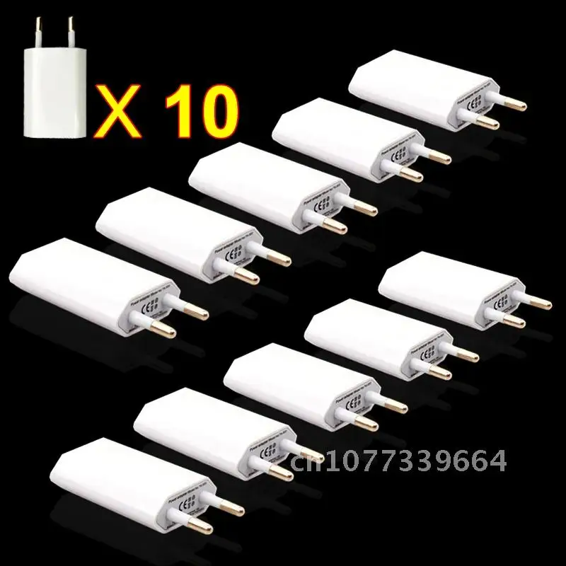 

Travel Wall Charger Power Adapter USB AC EU Plug 10PCS Lot For iPhone X XS MAX MR 8 7 6 6s 5 5S SE 5C 4 4S 3GS