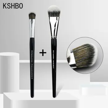 KSHBO 2pcs/Set Women's Foundation Brush Set 47 Broom Head Liquid Makeup Base Brushes for Face Shadow Repairing Beauty Tools