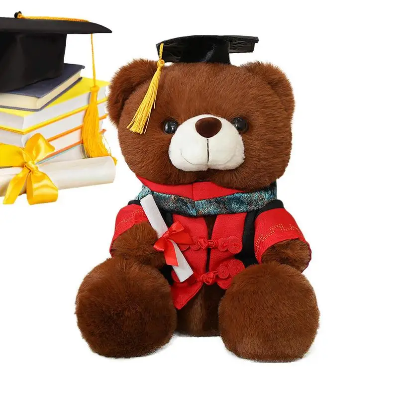 

Плюшевая искусственная кукла, милый медведь, плюшевая игрушка с нарядом на выпускной, для старшей школы, колледжа, университета, плюшевая кукла, подарки на выпускной