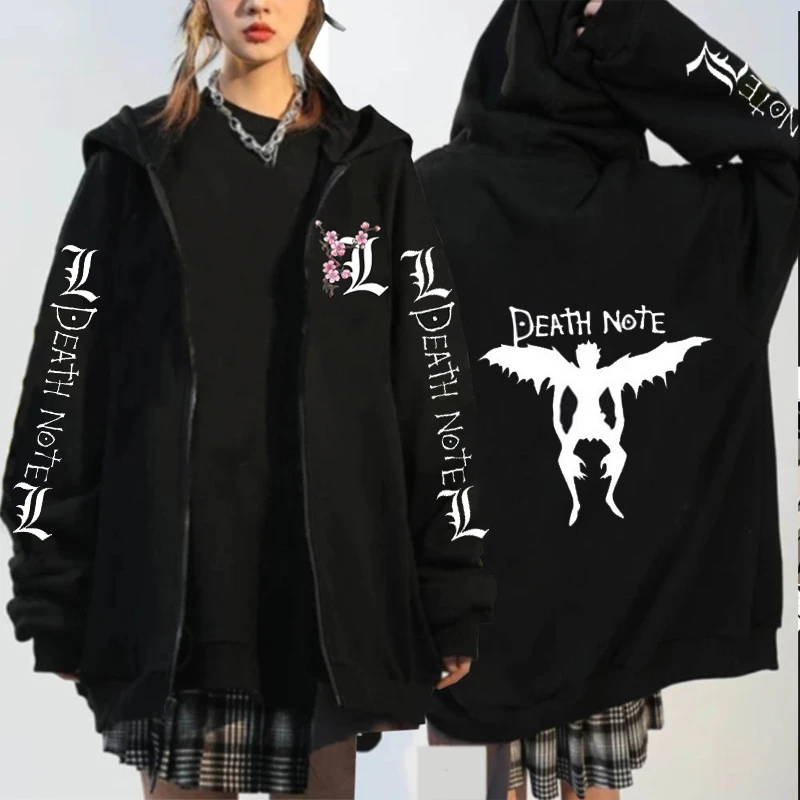 Japane Anime Death Note Hoodies Men Women Streetwear Jackets Coats Harajuku Hip Hop Manga Print Zip Up Unisex Top Clothing Hoodies Sweatshirts Aliexpress