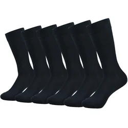 Men's Black Cotton Dress Socks - Premium Quality, Sweat-Resistant & Anti-Odor Calf Socks (6 Pairs) - US 7.5-12 EU 40-46 (Black)