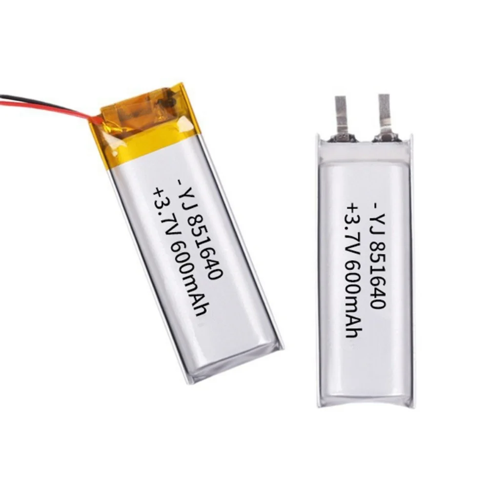 3.7V 600mAh Polymer Lithium LiPo Rechargeable Battery 851640 For Bluetooth headset beauty instrument selfie stick spray etc