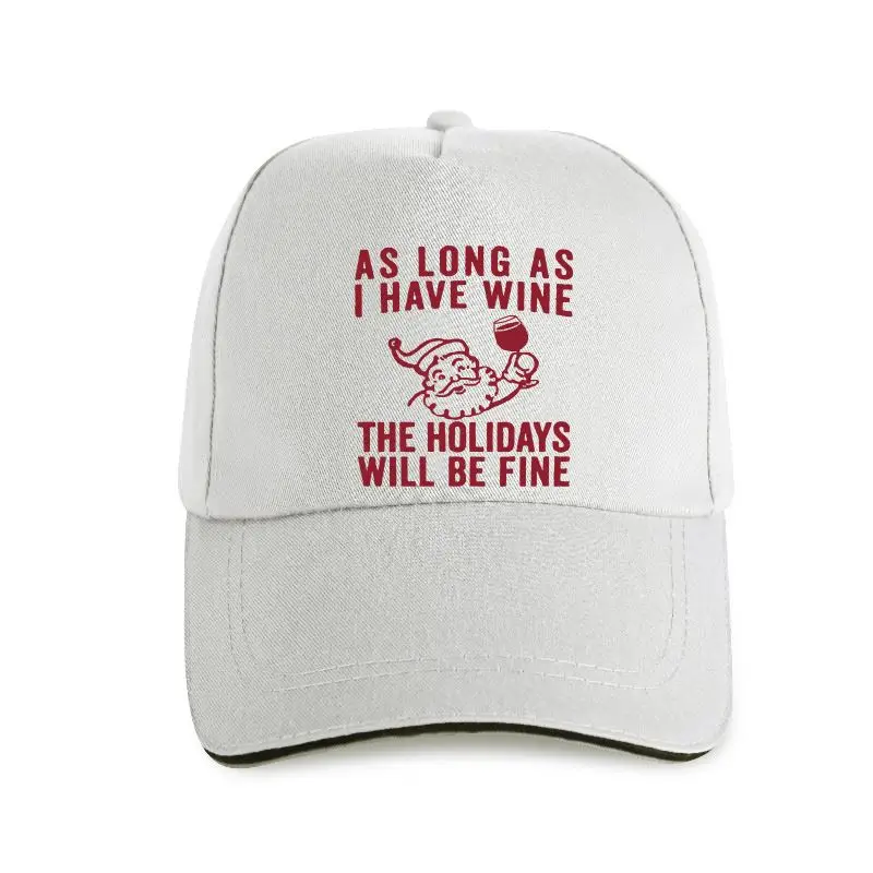 

new cap hat As long as i have wine the holidays will be fine Baseball Cap Christmas Santa Claus drinking graphic slogan cotton