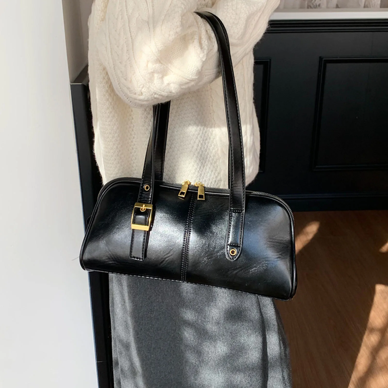 PU Leather Shoulder Bag with Adjustable Strap Handbag for Women Work Shopping Travel Daily