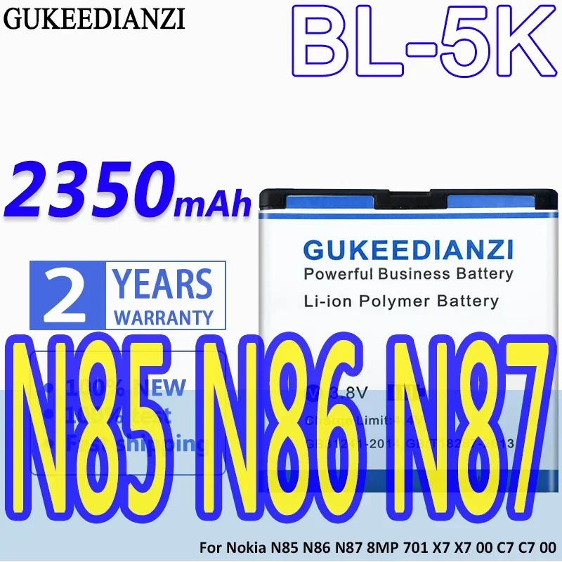 Bl-5K 2350Mah Nuova Batteria Del Telefono Cellulare Per Nokia N85 N86 N87 8Mp 701 X7 C7 00