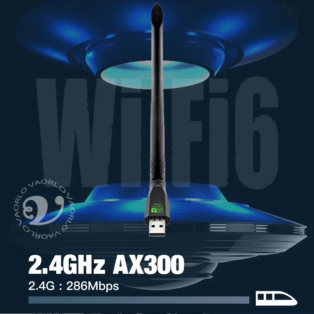 WIFI 6 802.11AX USB 무선 어댑터 AX300 네트워크 카드 2.4G Wi-Fi 미니 동글 수신기 PC/노트북용 Win7/10/11 드라이브 프리