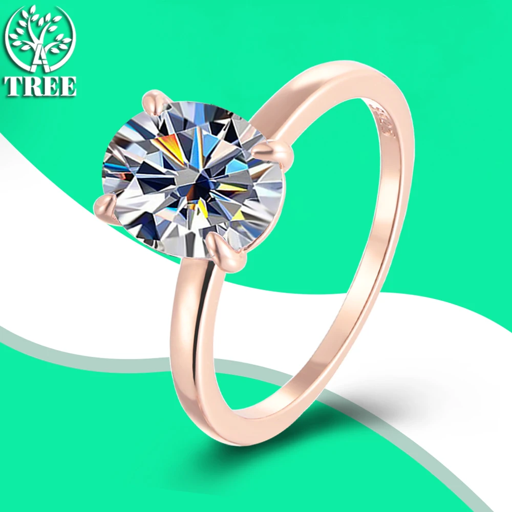 ALITREE 3ct Овальный D цвет кольца с