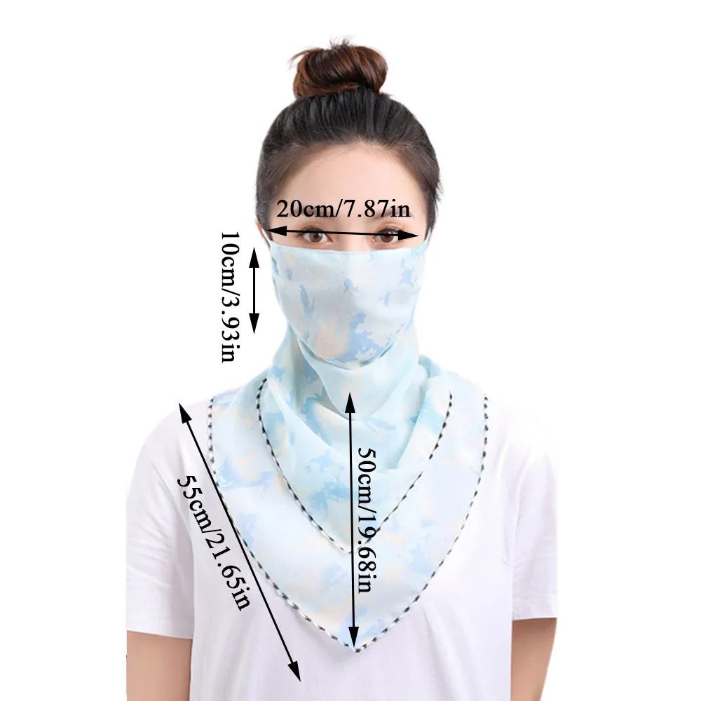 UV Protection Mask Flower Pattern Ear Hanging Sunscreen Mask UV Protection Neck Wrap Cover Bandana Scarf Women Sun Blocking Mask 4