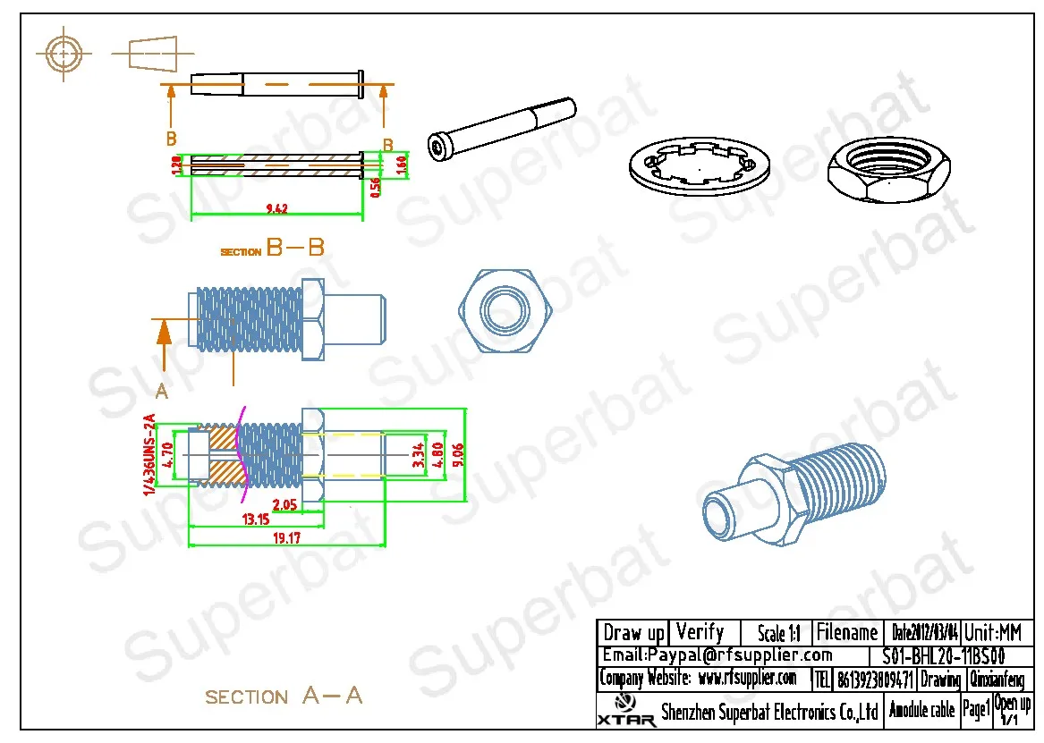 SMA Female Bulkhead Jack RF Coaxial Connector for LMR200 Cable