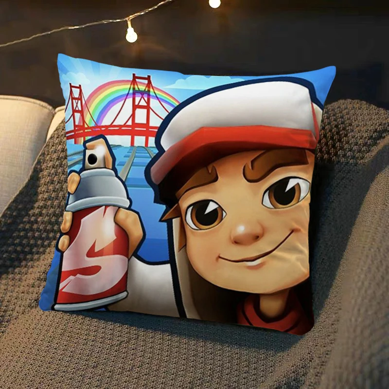 

Square Pillowcases Subway Cushion Cover Suffers Pillow Cover Pillow Case Sofa Car Bed Room Decor Plush Dakimakura Christmas Gift