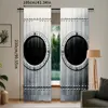2Pcs Vintage Airplane Curtains Airplane Windows Close Up Image Detailed Steampunk Style Living Room Bedroom Window Drapes 4