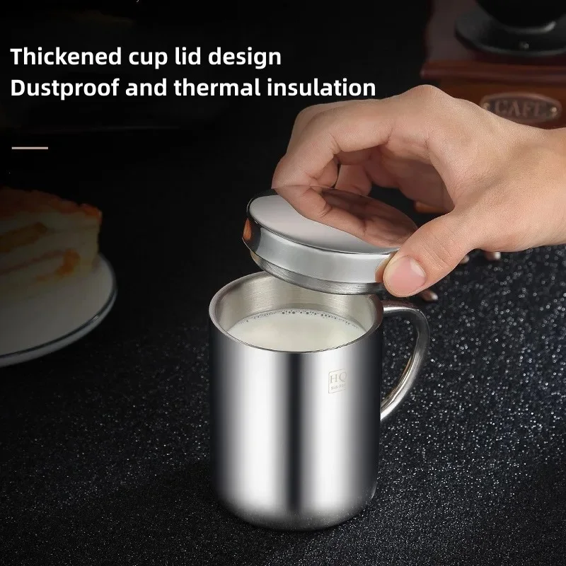 200/400ML Double Wall 304 Stainless Steel Coffee Mug Tea Milk Beer Water Cups With Handle Portable Travel Cup
