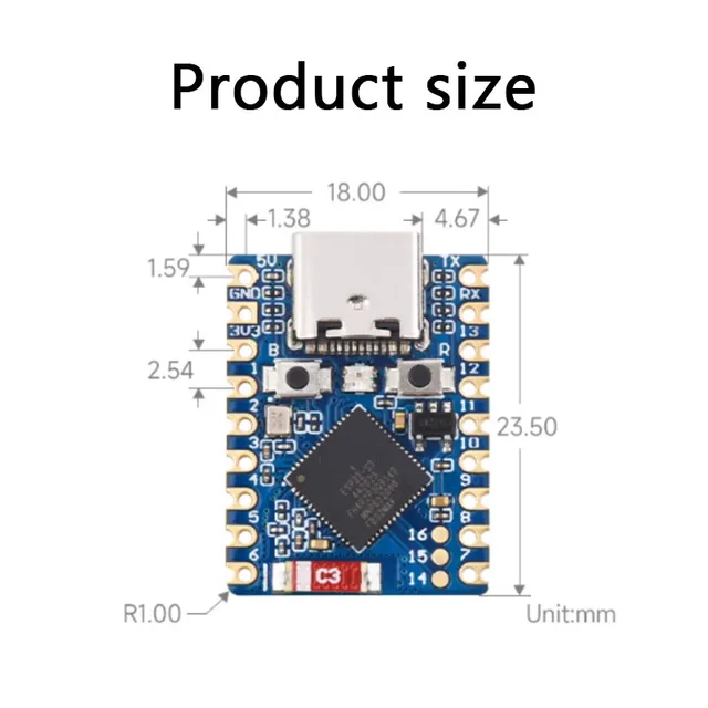 ESP32-S3 Mini Development Board - Dual-Core 240MHz WiFi Bluetooth 5 IoT Smart Home