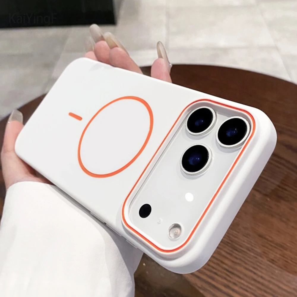 Luxury Silicone Magnetic Phone Case with Wireless Charging Capability