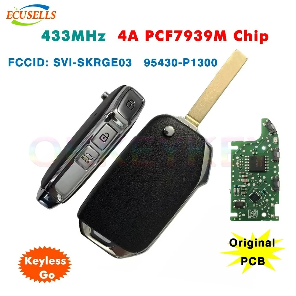 Ecusells Original PCB 95430-P1300 Flip Remote Key 433MHz 4A PCF7939M ...