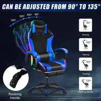 Chaise Gaming avec Haut-Parleurs Bluetooth, Lumières LED RGB et Massage – Réglable et Ergonomique 4