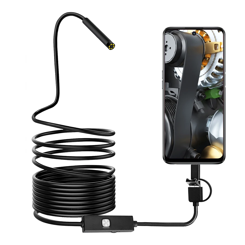 Fotocamera Endoscopica A Serpente Daxiongmao - Cavo 11.5 Piedi (3.5 M), Luce LED, HD 1080p, Impermeabile IP67