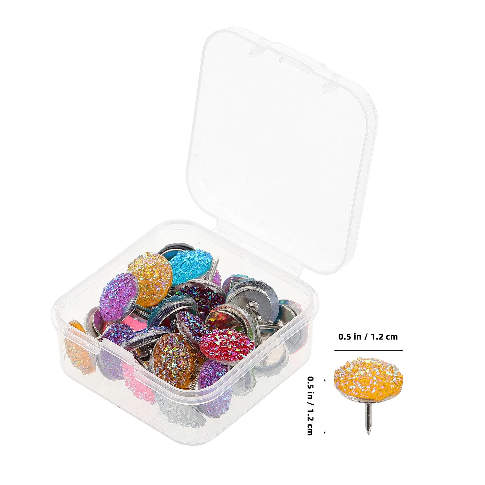 30Pcs 스파클링 스타 디자인 플랫 엄지 못핀, 게시판 코르크 보드 액세서리, 장 푸시핀, 프로젝트, 여행용