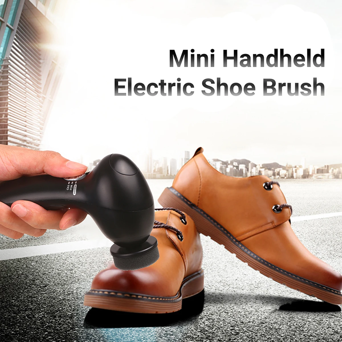 Mini Handheld Electric Shoe Brush Shoe Shine Polisher Kit Polisher Dust Cleaner with 4 Brush Heads Leather Care Kit