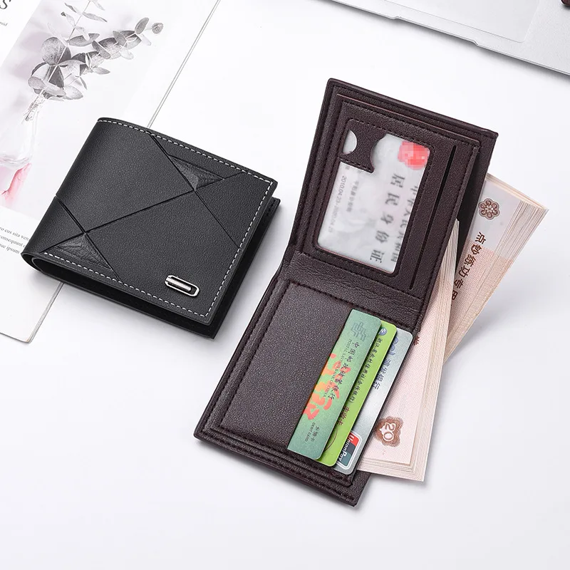 New Style Men's Short Wallet Multiple Card Slots Fashion Casual Thin Horizontal Money Clip for Young Men