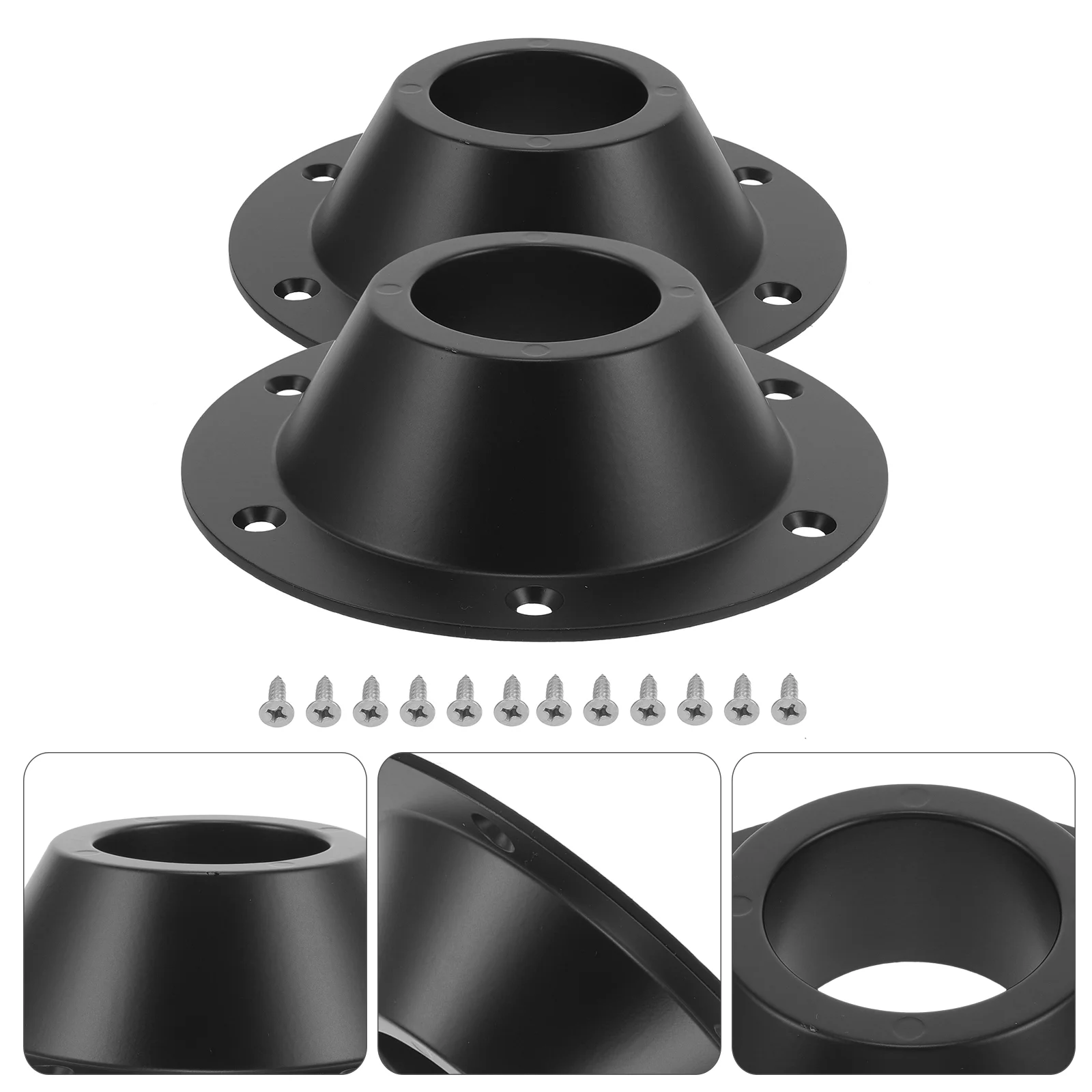 

2 Pcs RV Base Accessories Table Flush Mount Fall to The Ground Silver Aluminum Pedestal Only Flange Camper