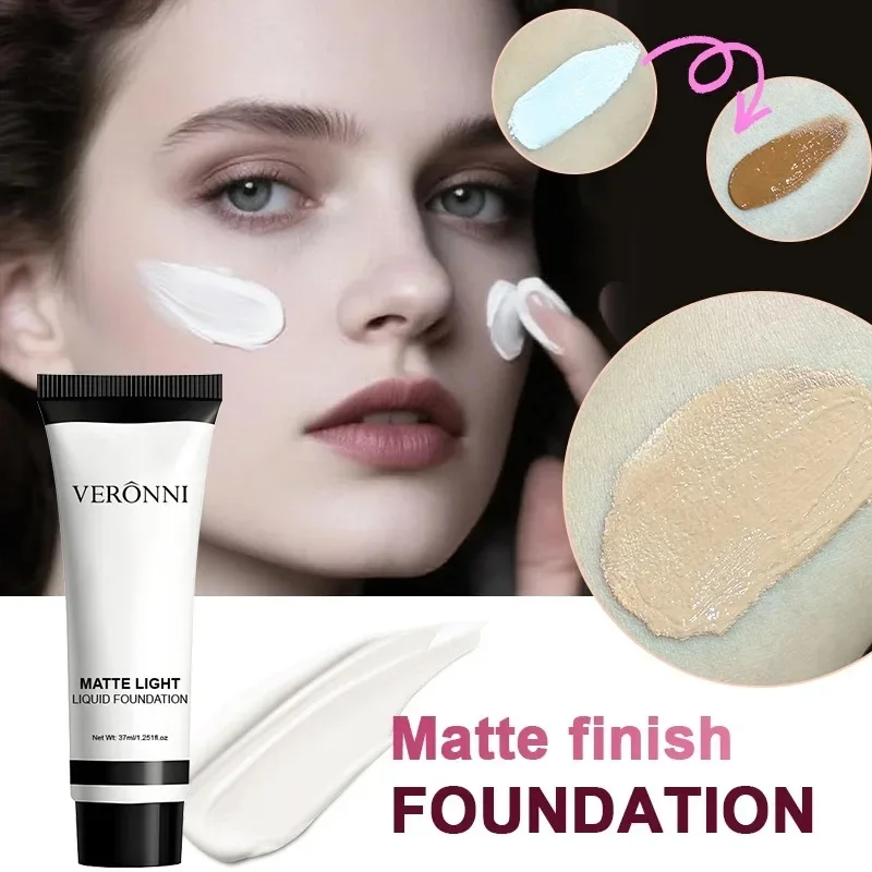 1PC/2PCS White Liquid Foundation 37ml Full Coverage Oil Control Long Lasting for Stage Halloween Cosplay Makeup