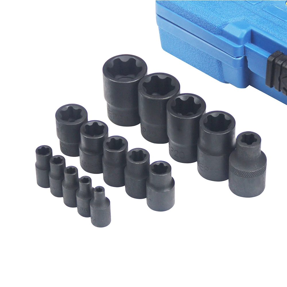 15 pezzi per Tesla coperchio batteria pacchetto rimozione vite EP 5 e 6 fiori chiave speciale pentagono grande E 6 denti e 5 denti kit strumenti auto - immagine 4