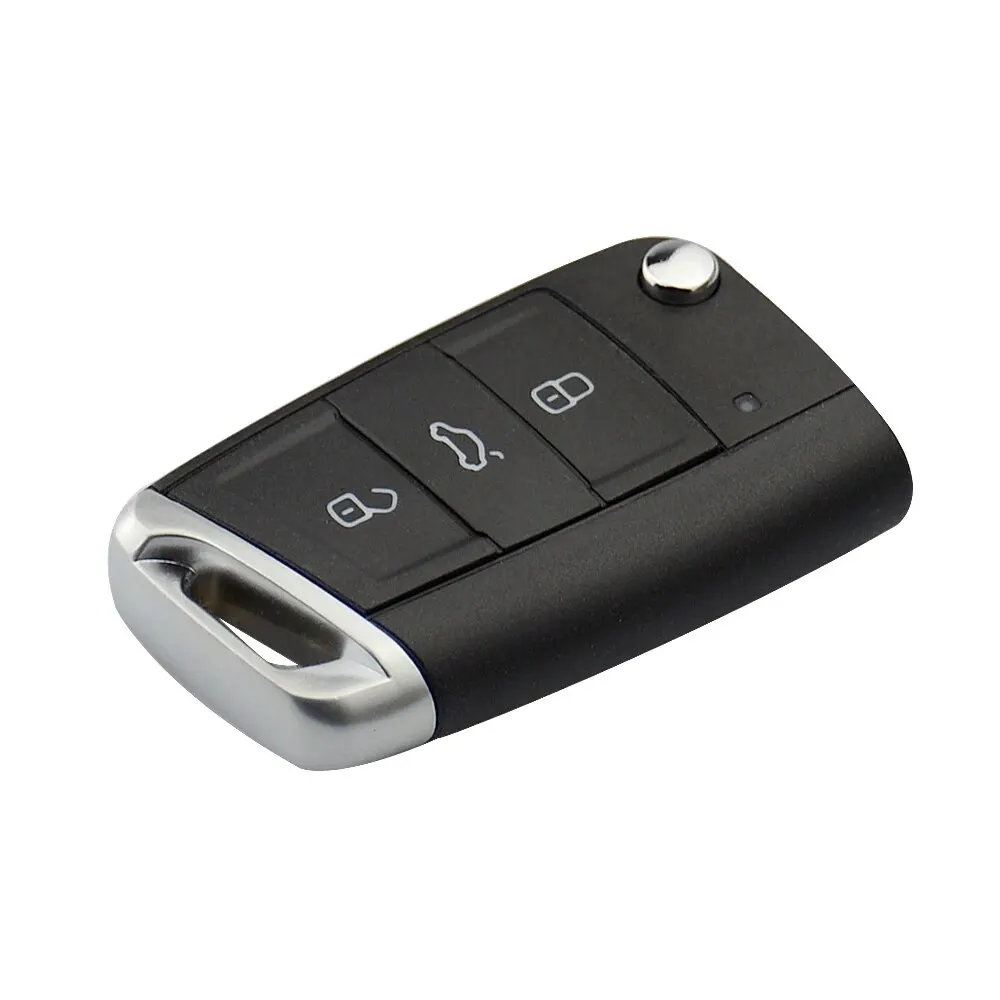 Remote Car Key Shell Case 3 Buttons Metal Edge For Volkswagen VW Golf 7 GTI MK7 Skoda Octavia A7 Seat key case
