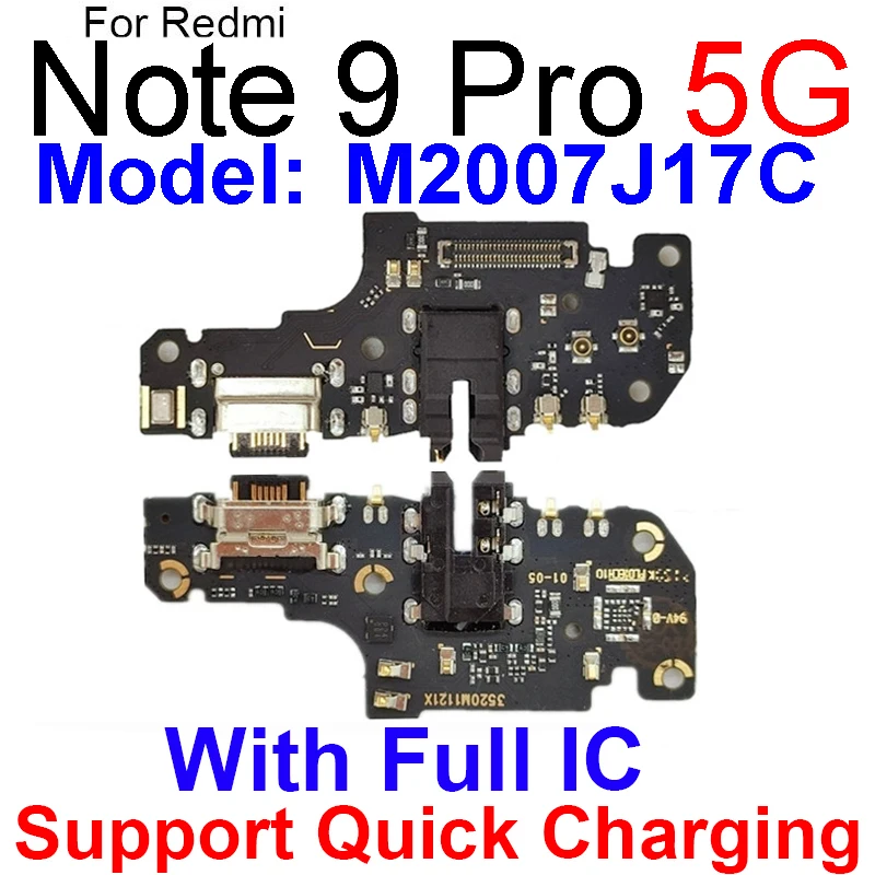 100% Genuine USB Charging Board For Xiaomi Redmi Note 9S 9T Pro