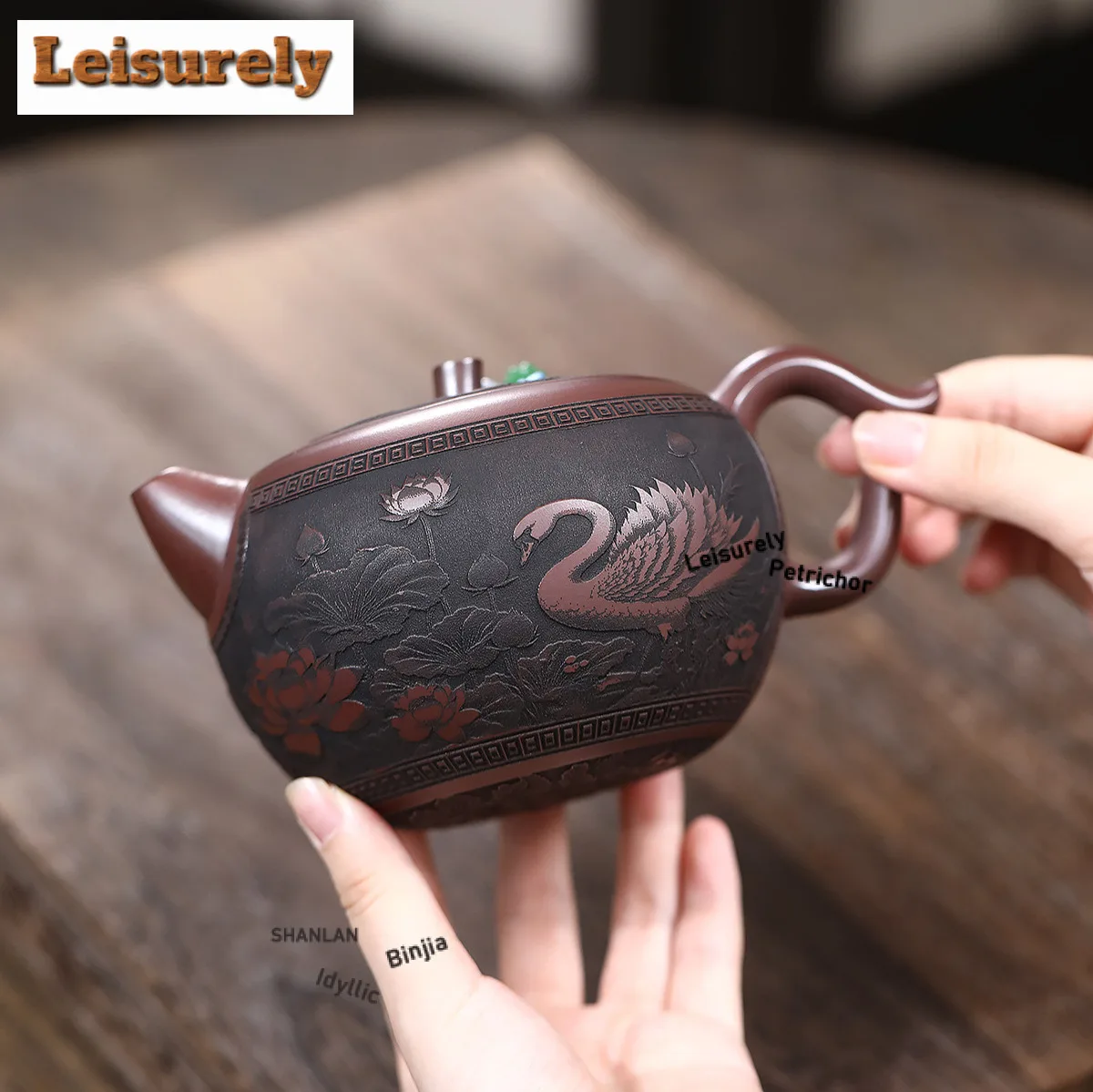 600ml Boutique Yixing Purple Clay Teapots Handmade Lotus Pot Raw Ore Antique Red Mud Tea Maker Kettle Zisha Tea Set Collection