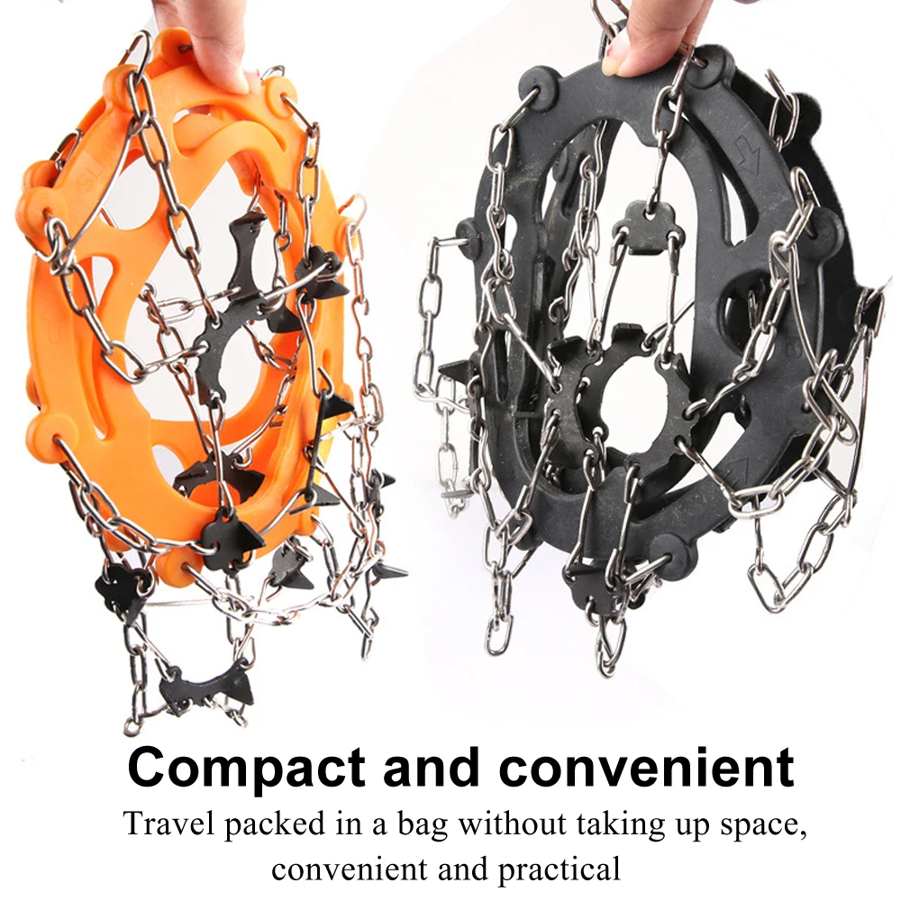 High quality 8-Steel Studs Crampons Snow Grips Cleats for Ice and Snow Anti-Slip Rubber Traction Cleats Hiking Walking Climbing