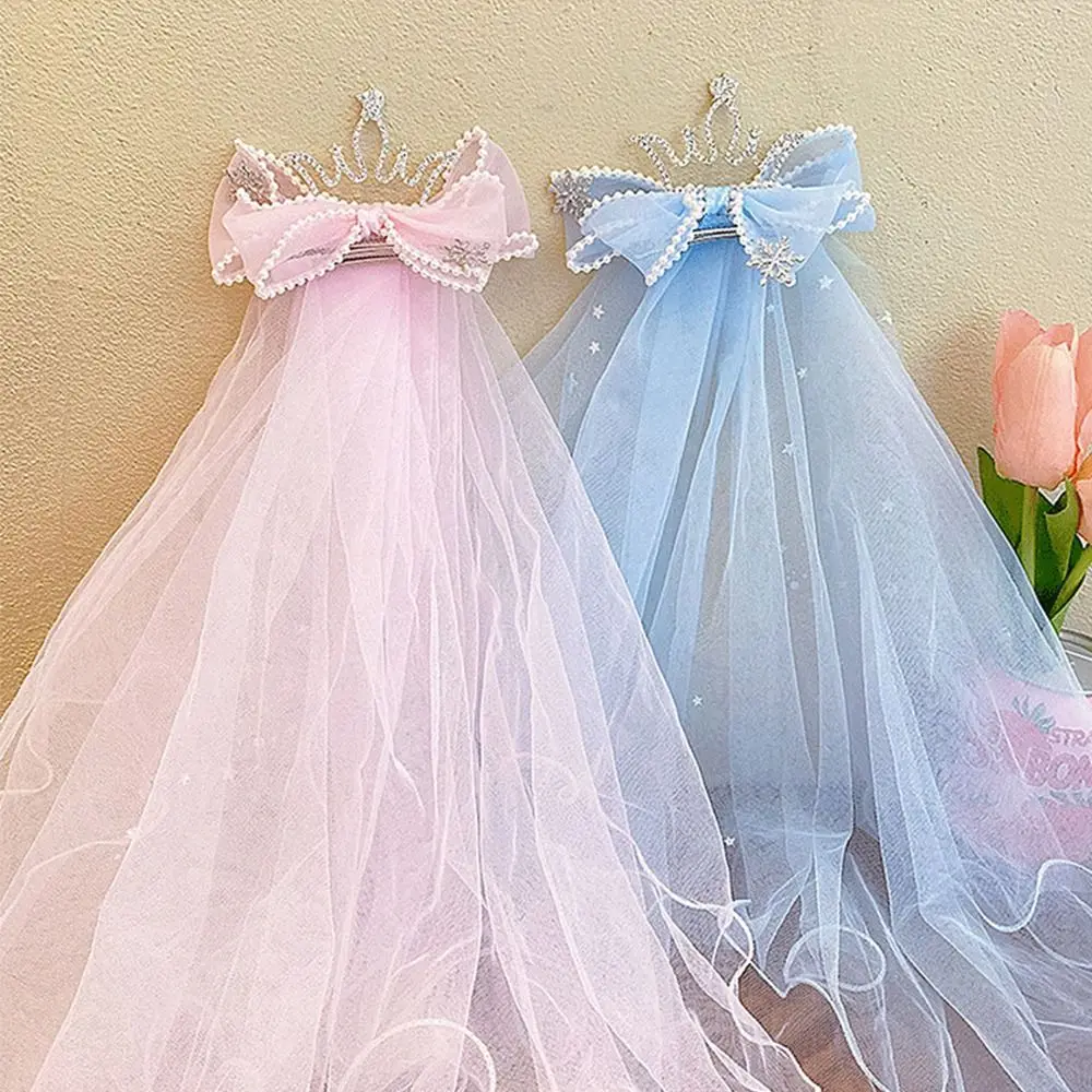 

Милая жемчужина, головной убор, кружевная Корона, сетчатый аксессуар для волос, зажим для волос с бантом, зажим для волос с вуалью, Детская шпилька для волос