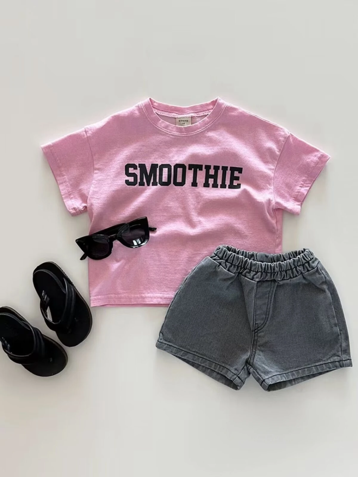 Korean Summer Boys and Girls Cotton Solid Pocket Pants Thin Casual Denim Shorts Kids Shorts