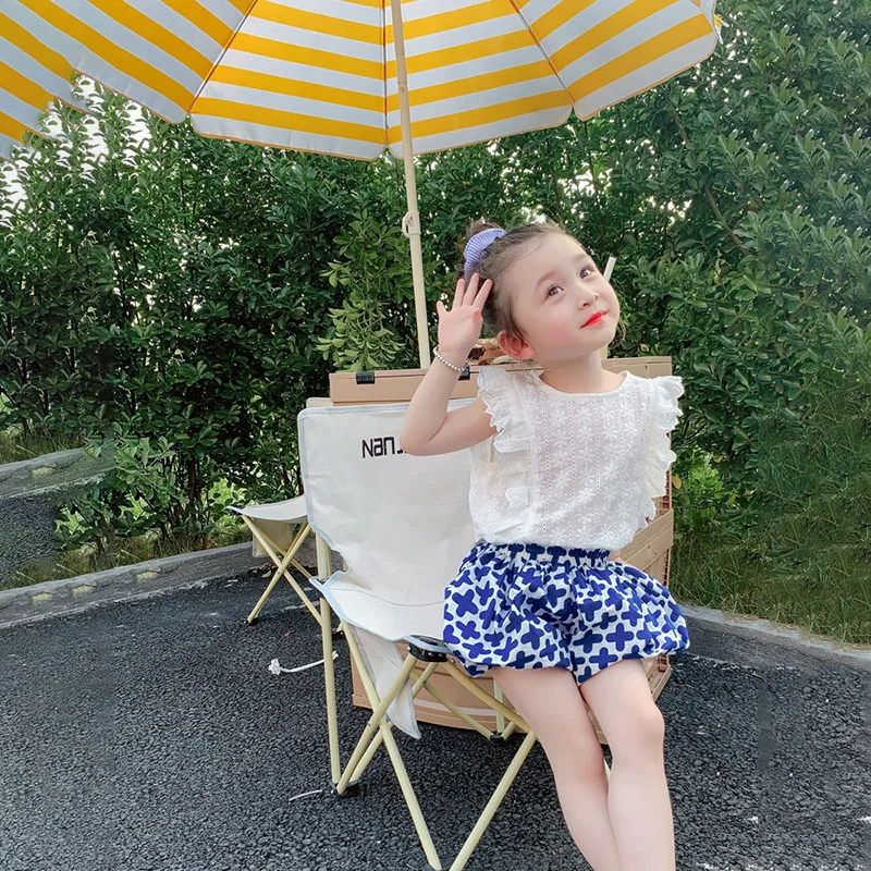 

Girls Korean Lace Top and Pumpkin Bloomers Two Piece Set Fashion Clothes Toddler Boy Clothes Kids Boutique Clothing Wholesale