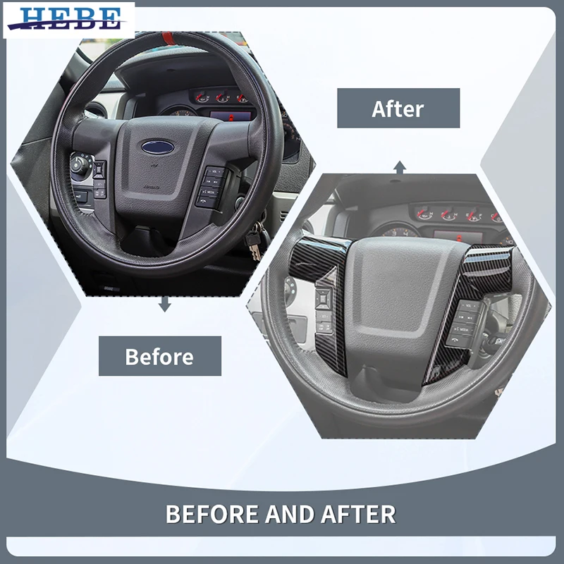 HEBE 센터 컨트롤 스티어링 휠 시프트 윈도우 리프트 패널 장식 커버, 포드 F150 랩터 2009 2010 2011 2012 2013 2014