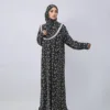 New Ramadan Abayas Floral Printed Dress Clothing for Women One-Piece Prayer Robe Dubai Femme Stretch Muslim Hijab Loose Abaya