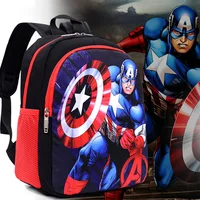 Disney Spider Man Backpack Children Cartoon Captain America Kindergarten School Bag For Boys Anit-lost Infantil Schoolbag Gift 3