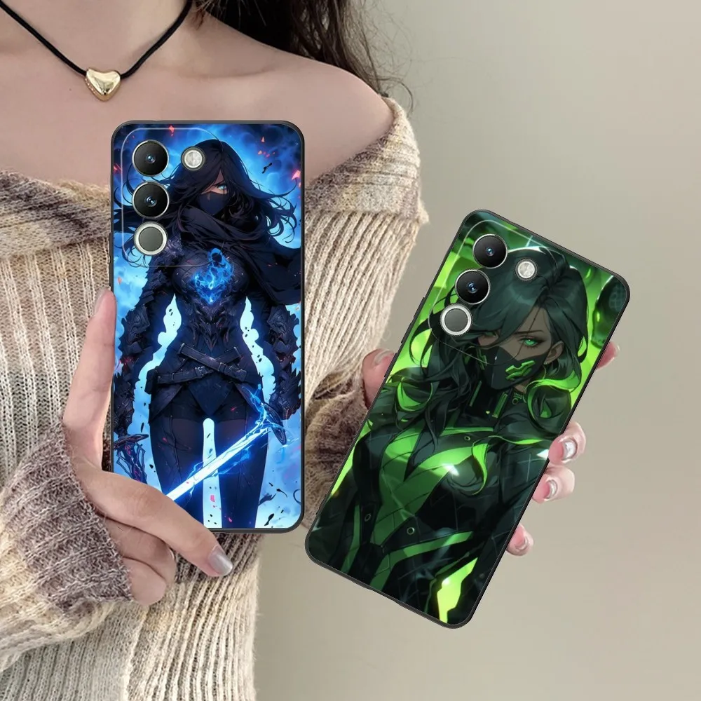 Worrier Girl Mobile Cell Phone Case For Vivo Y95 Y93 Y31 Y20 V19 V17 V15 Pro X60 Nex Black Soft Phone Cover Funda